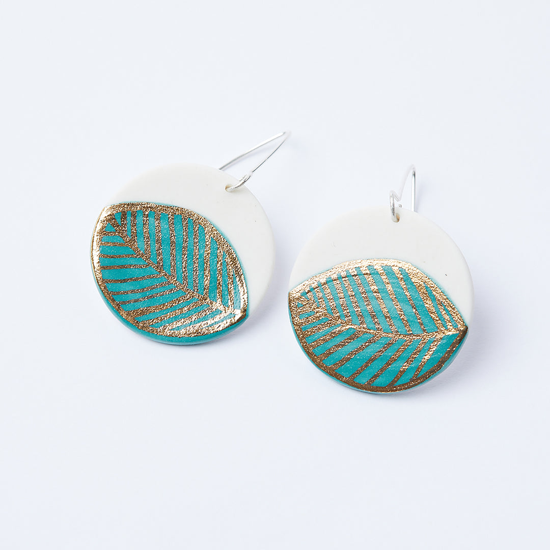 Porcelain Dangle Earrings - Hinterland Leaf