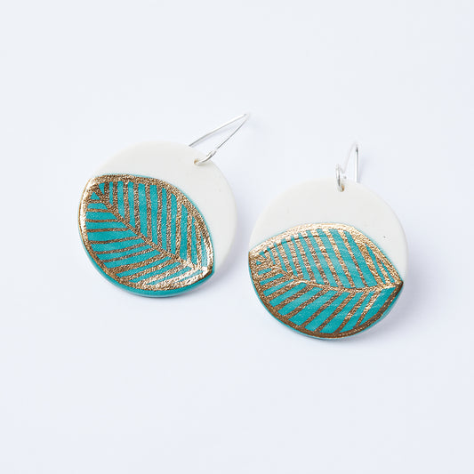 Porcelain Dangle Earrings - Hinterland Leaf