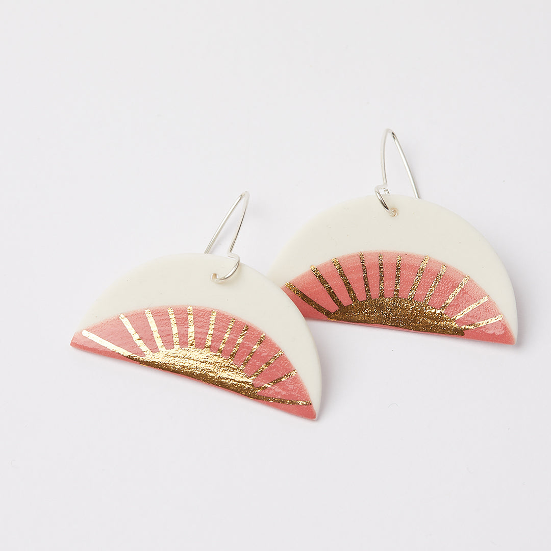 Porcelain Dangle Earrings – Golden Rays