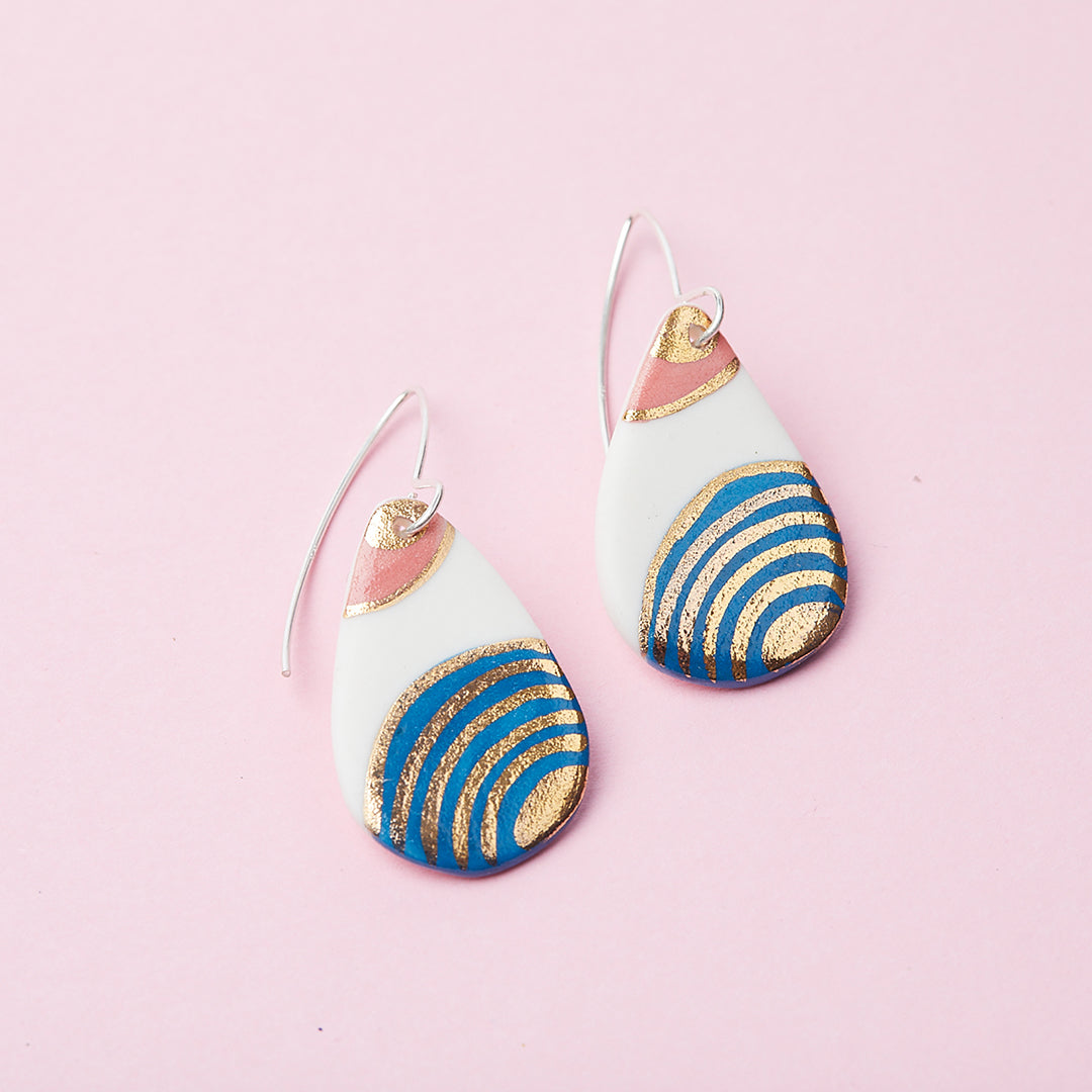 Porcelain Dangle Earrings – Dreamy Amrita