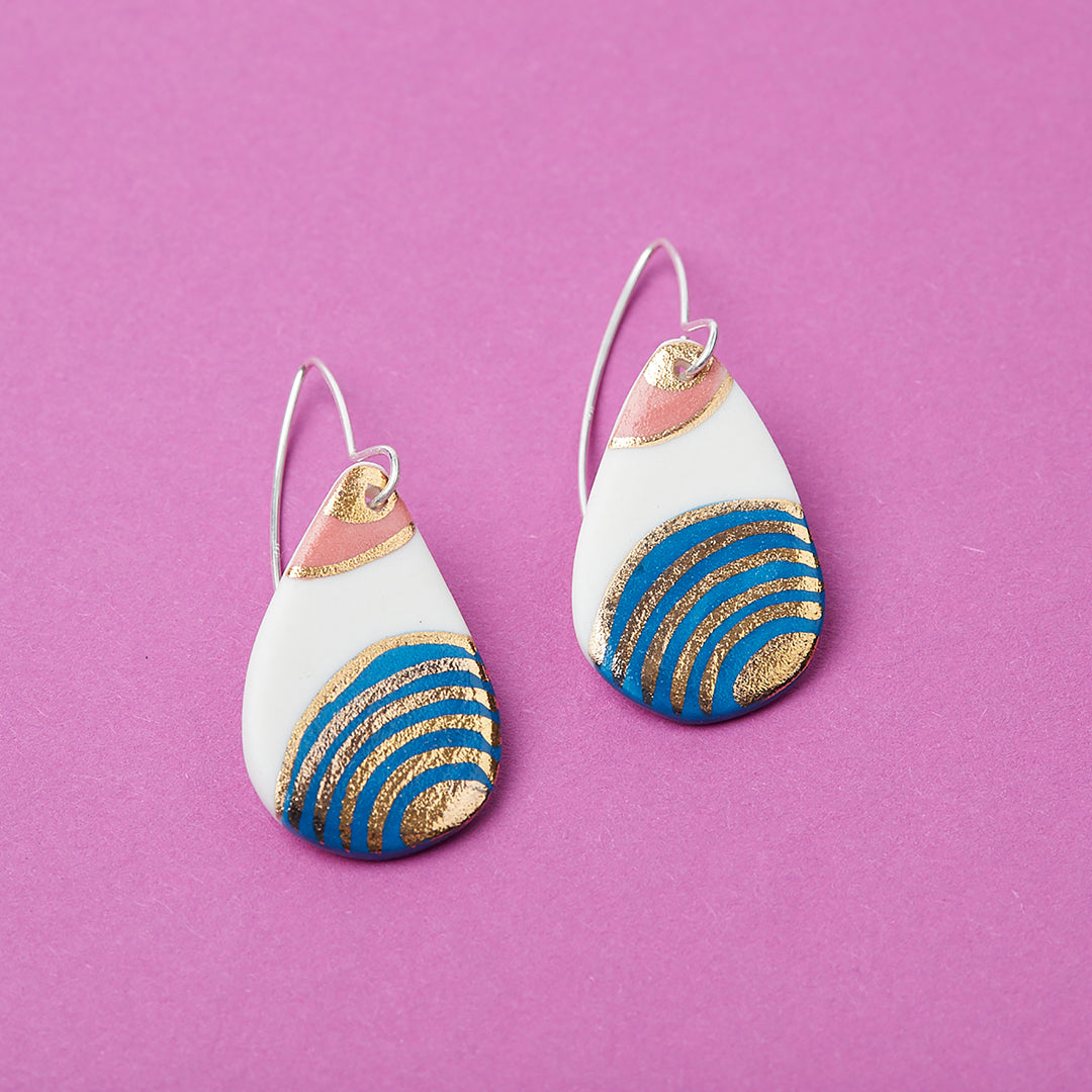 Porcelain Dangle Earrings – Dreamy Amrita