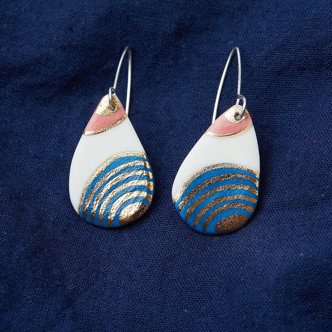 Porcelain Dangle Earrings – Dreamy Amrita
