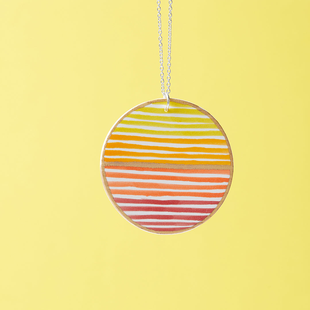 Porcelain Pendant – Red Sunrise