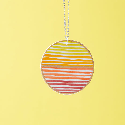 Porcelain Pendant – Red Sunrise