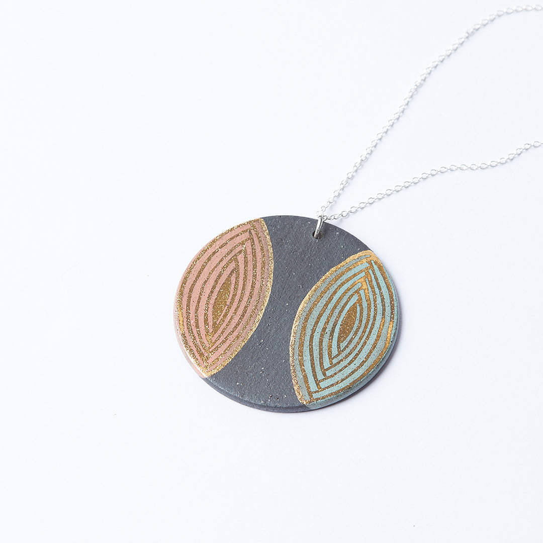Porcelain Pendant – Shadowed Serenity
