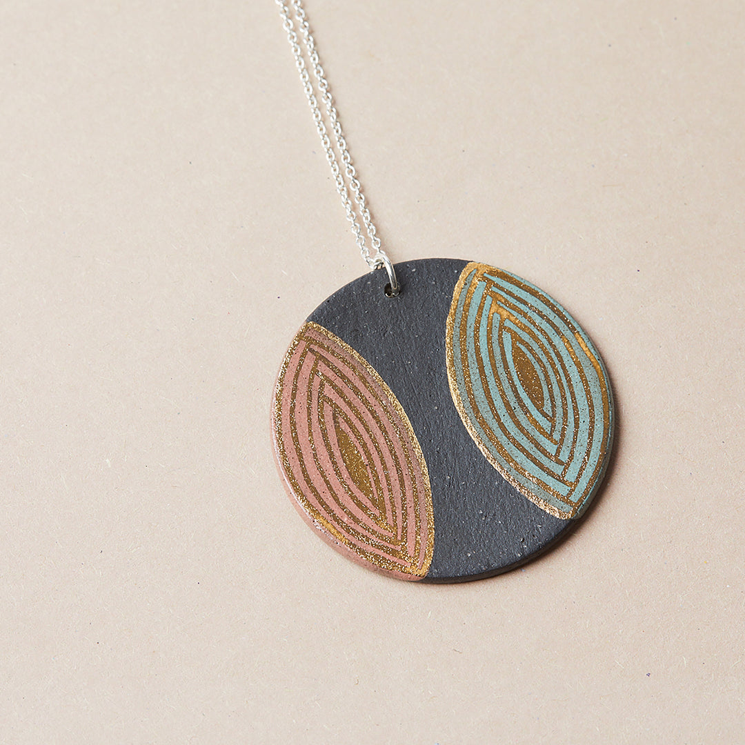 Porcelain Pendant – Shadowed Serenity
