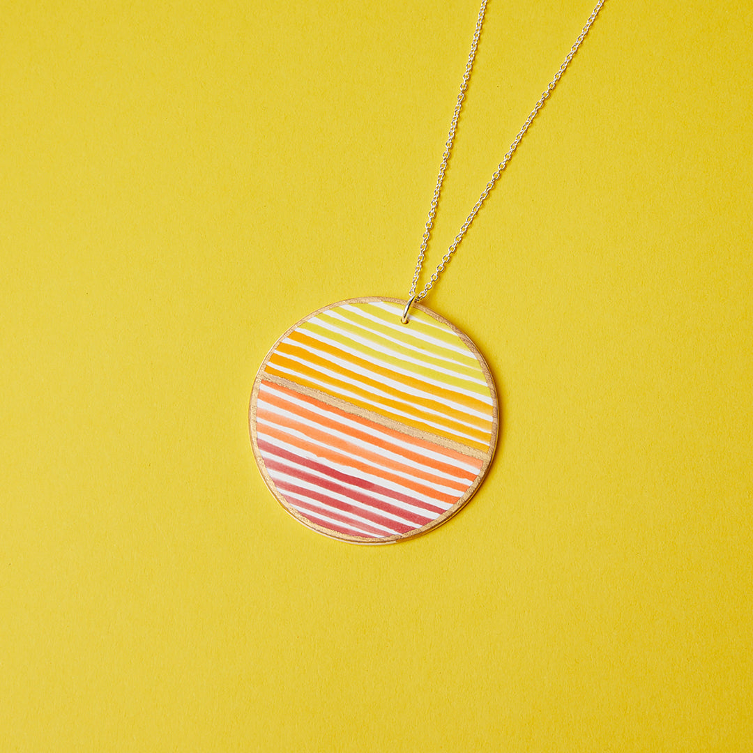 Porcelain Pendant – Red Sunrise