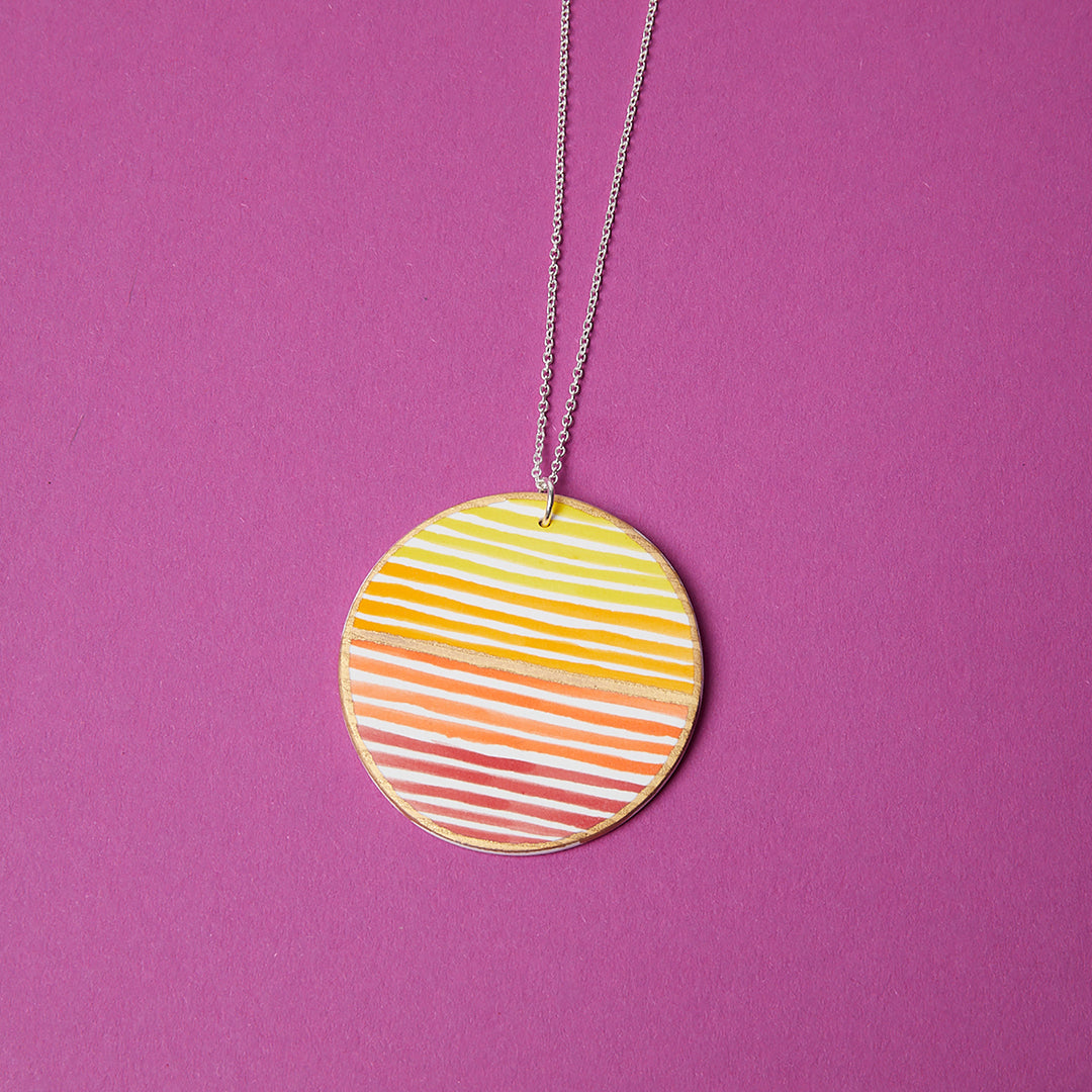 Porcelain Pendant – Red Sunrise
