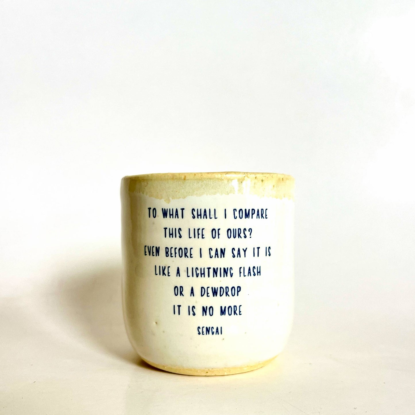 Windhorse Ceramic Cup: Standing Crane with Dōgen Verse