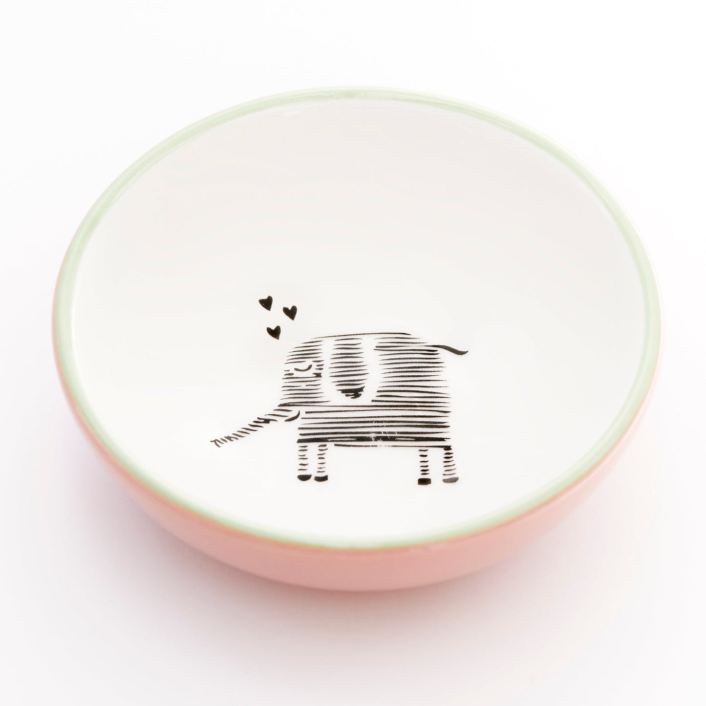 Small Bowl – Stripy Elephant with Heart Balloon
