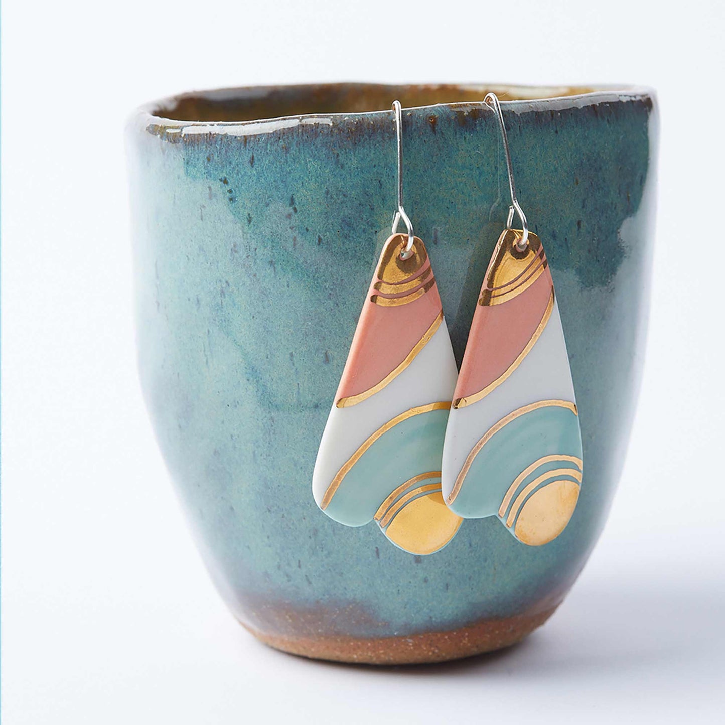Porcelain Dangle Earrings - Golden Hour Drop