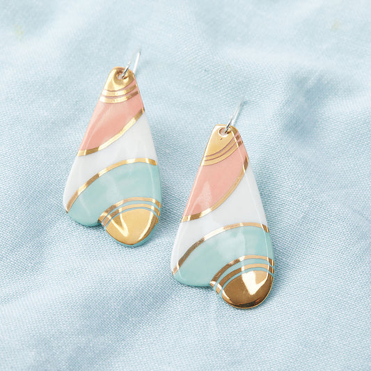 Porcelain Dangle Earrings - Golden Hour Drop