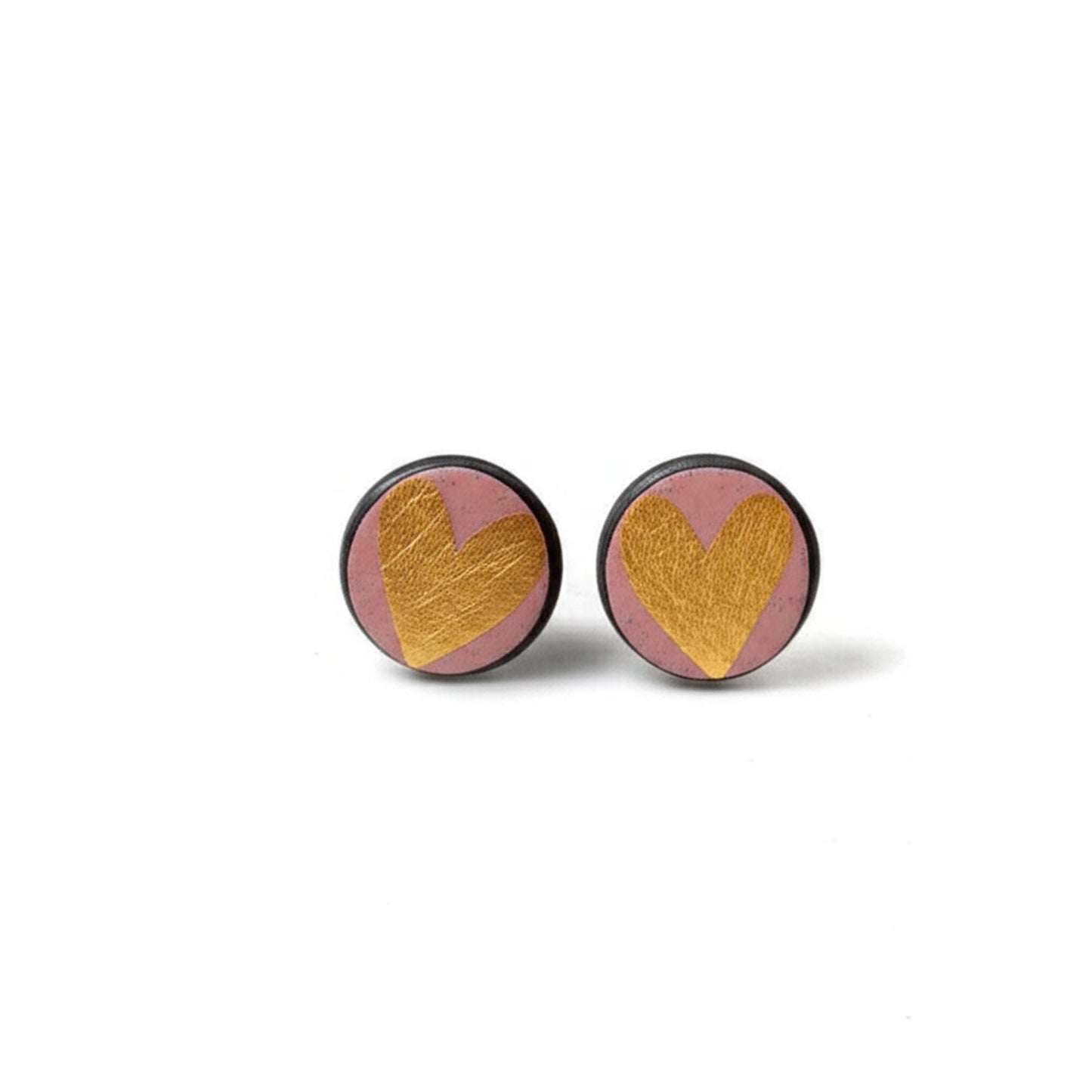 Porcelain Stud Earrings – Golden Sweetheart