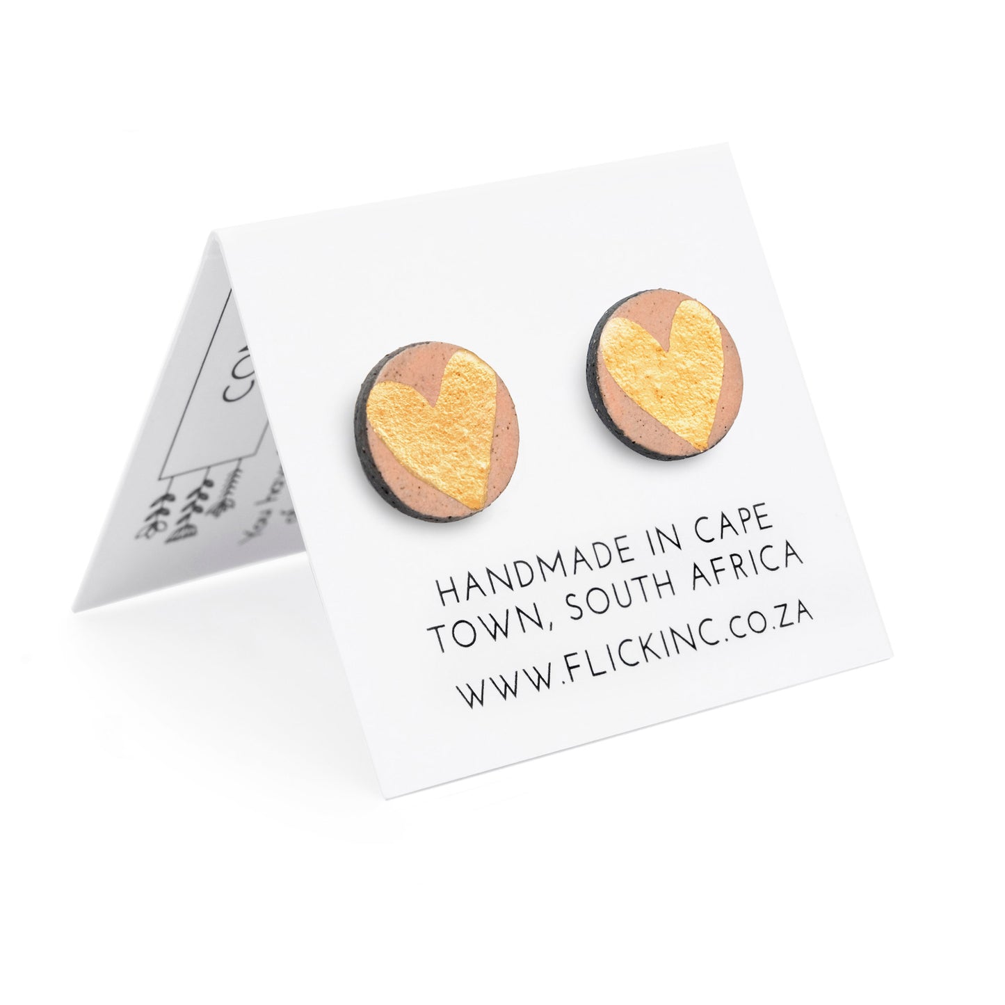 Porcelain Stud Earrings – Golden Sweetheart