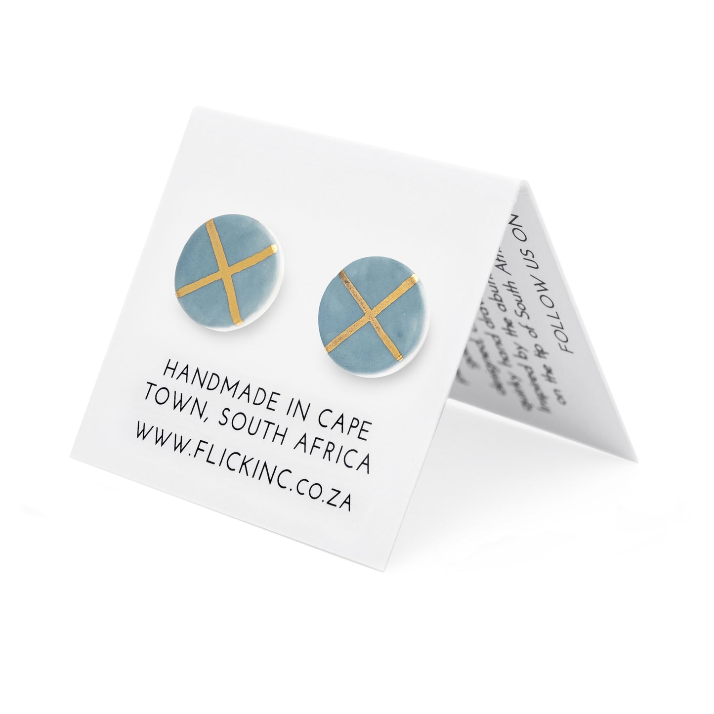 Porcelain Stud Earrings – Horizon Blue Gold