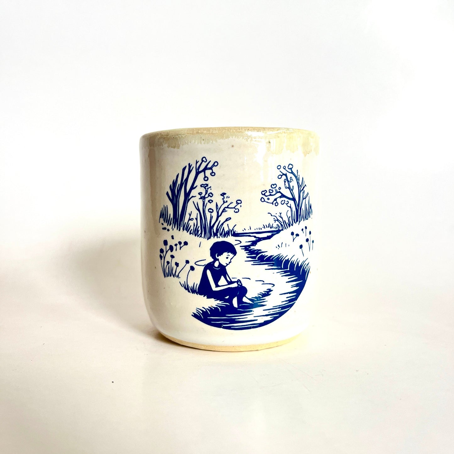 Windhorse Small Espresso Ceramic Cup - Child by Stream & Sendak Quote