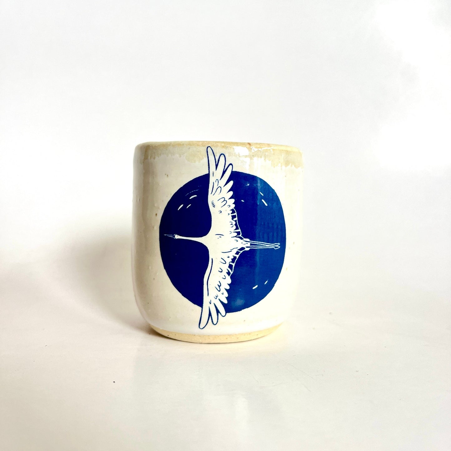 Windhorse Small Espresso Ceramic Cup - Flying Crane & Ojibway Song
