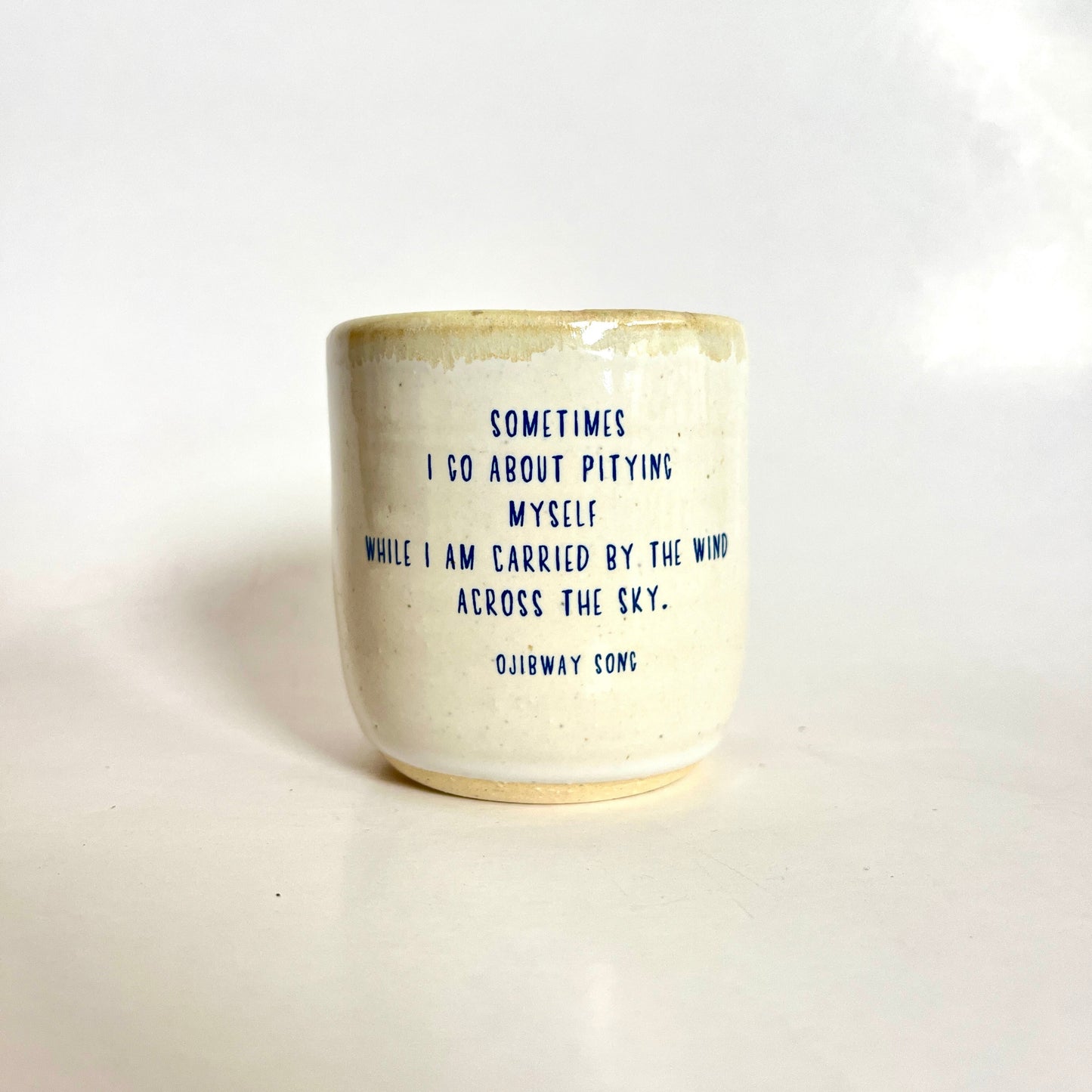 Windhorse Small Espresso Ceramic Cup - Flying Crane & Ojibway Song