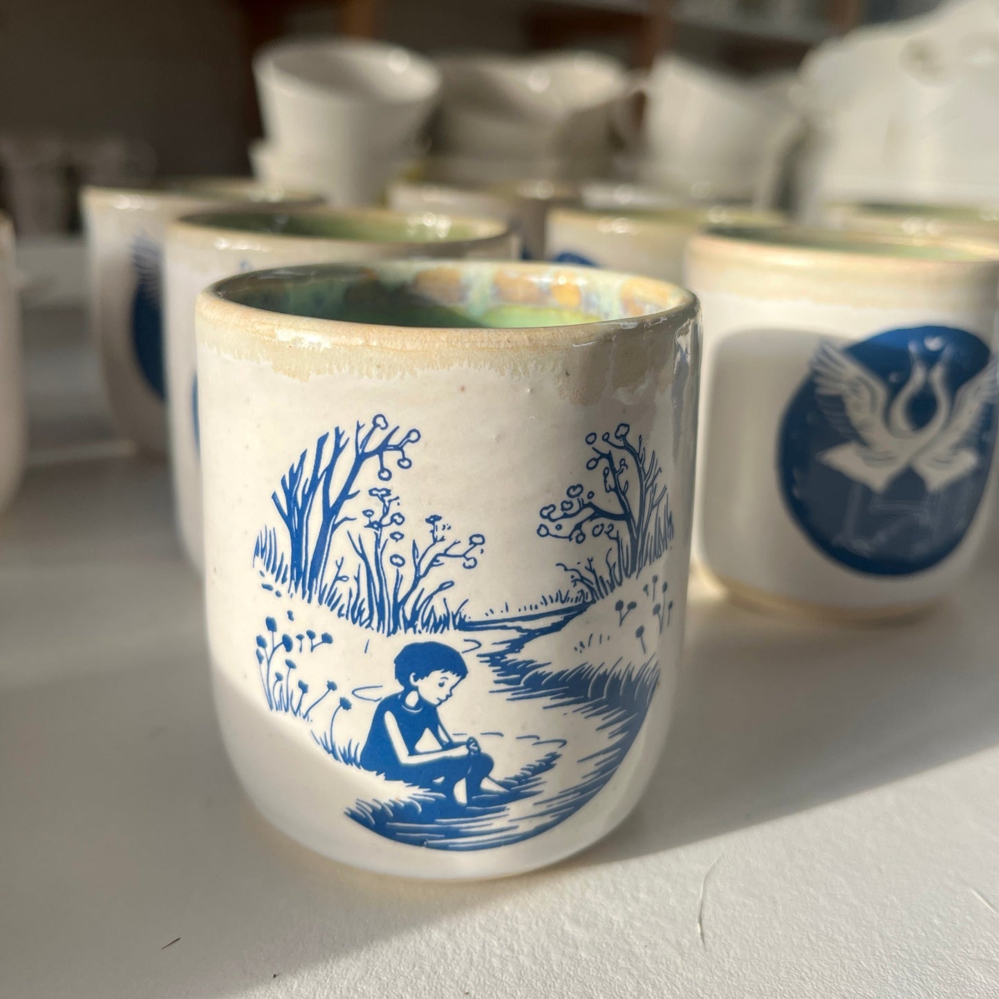 Windhorse Small Espresso Ceramic Cup - Child by Stream & Sendak Quote