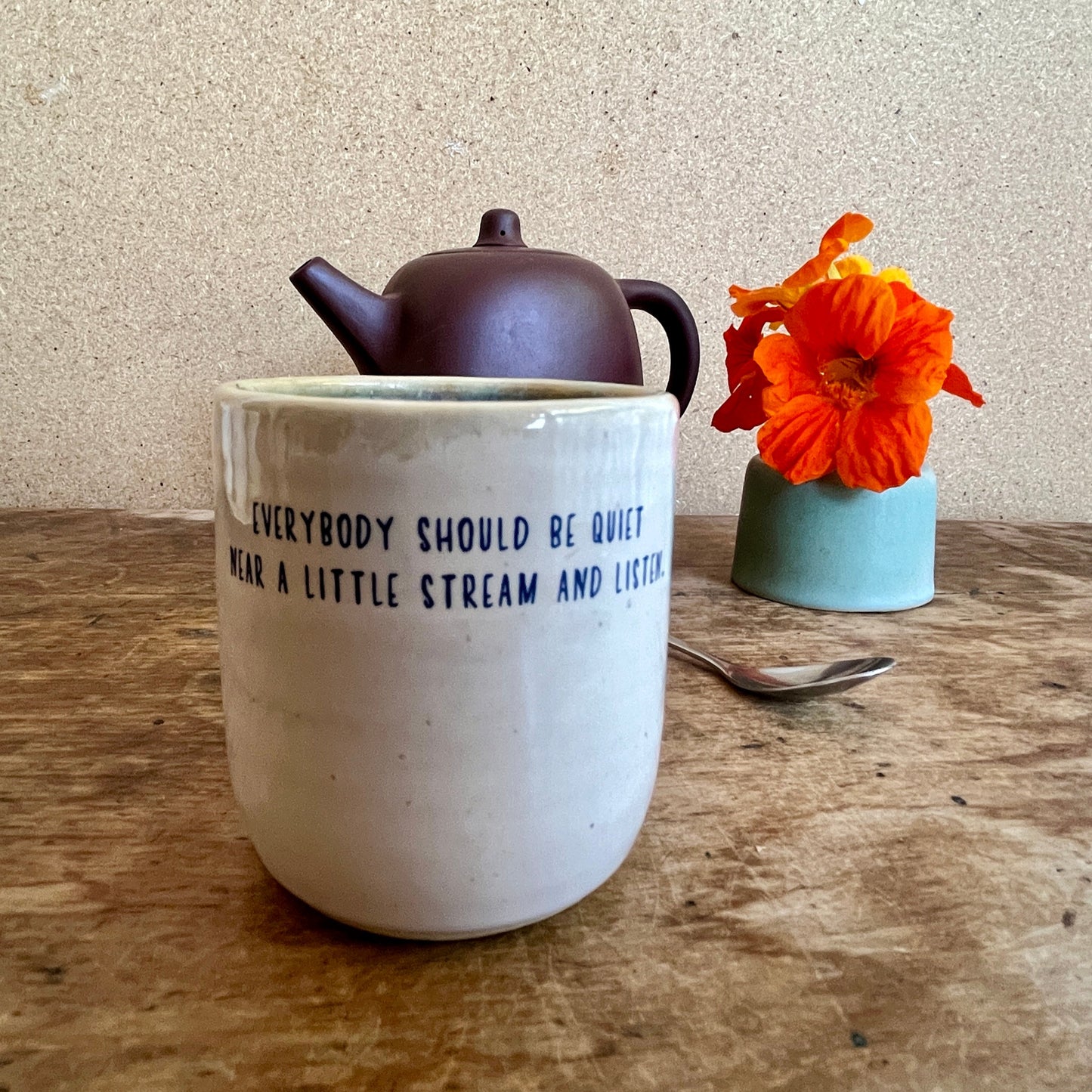 Windhorse Small Espresso Ceramic Cup - Child by Stream & Sendak Quote