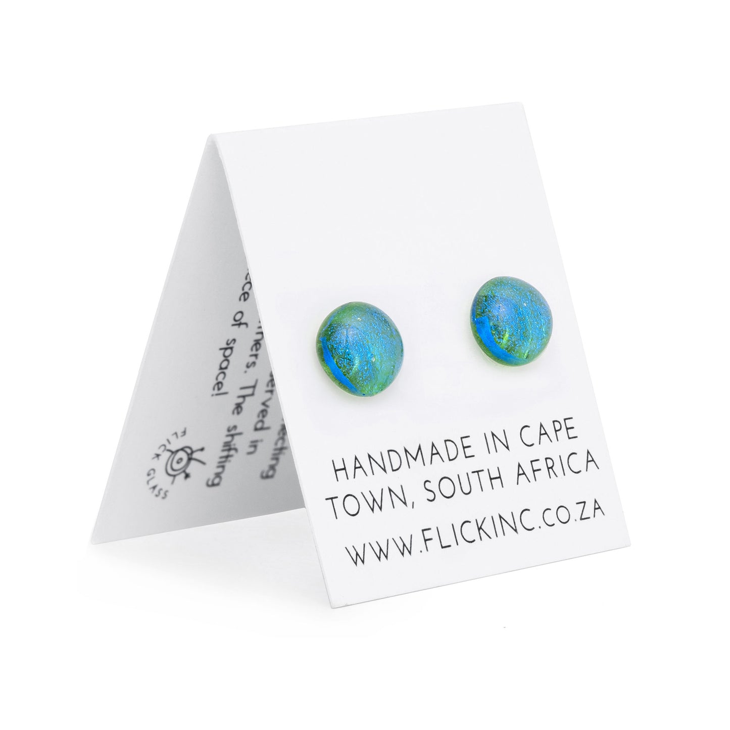 Dichroic Glass Earrings – Aqua Forest