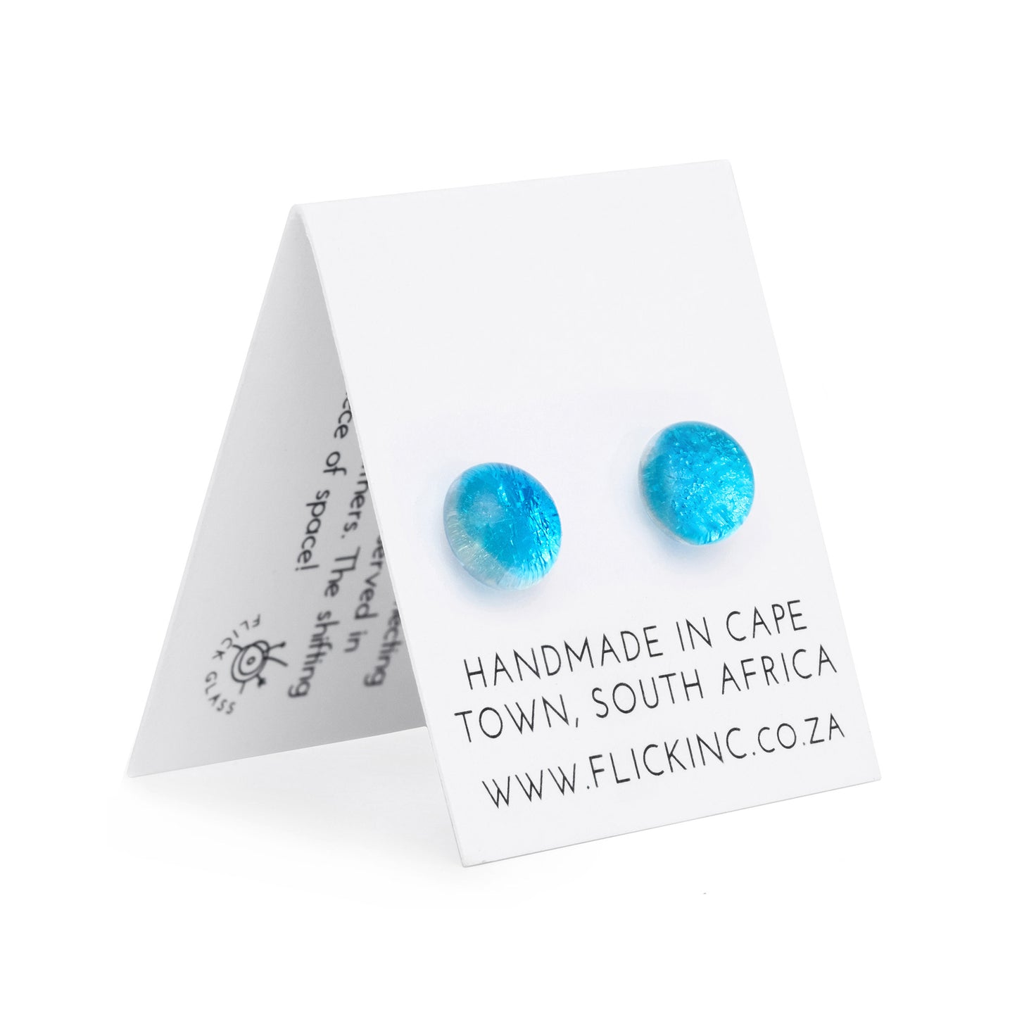 Dichroic Glass Earrings – Blue Iridescent