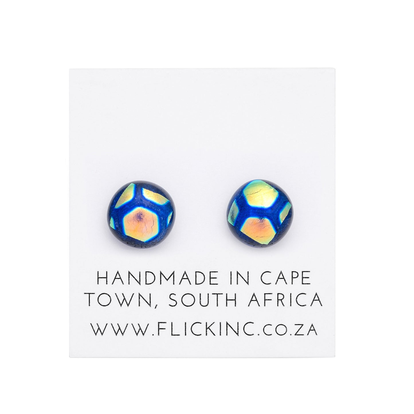Dichroic Glass Earrings – Blue Gold