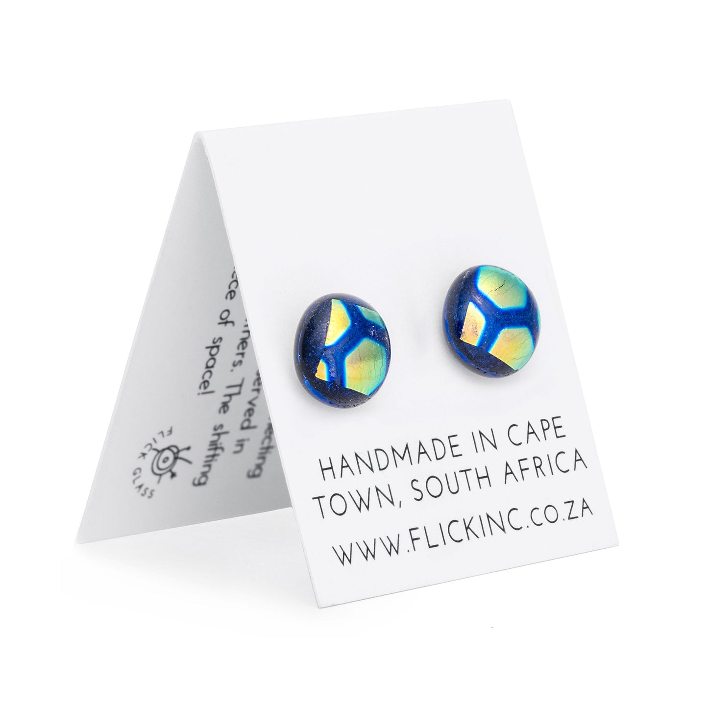 Dichroic Glass Earrings – Blue Gold