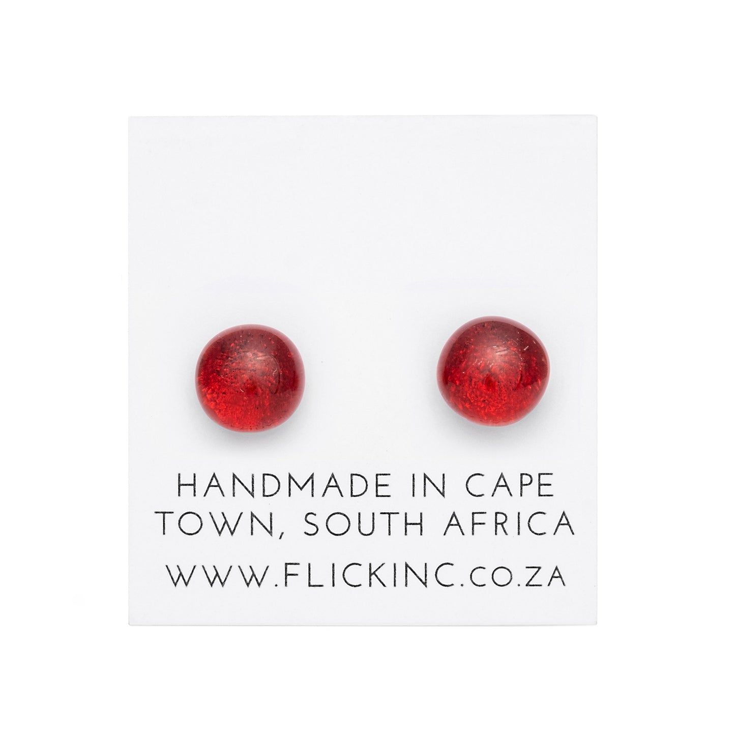 Dichroic Glass Earrings – Red Ember