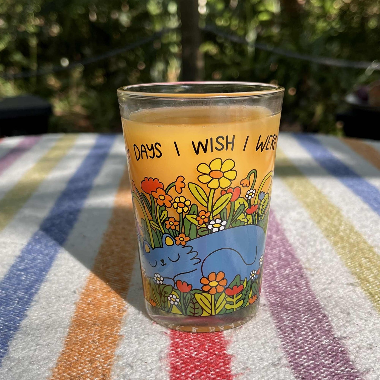Cat Dreamscape Illustrated Drinking Glass