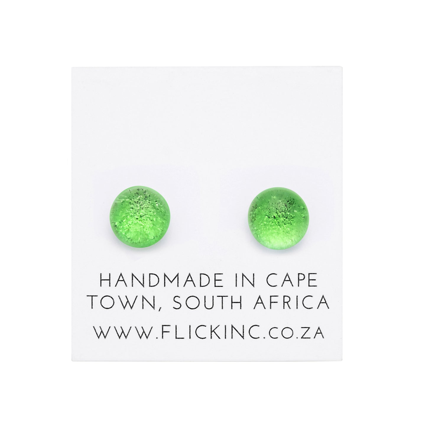 Dichroic Glass Earrings – Green Sparkle