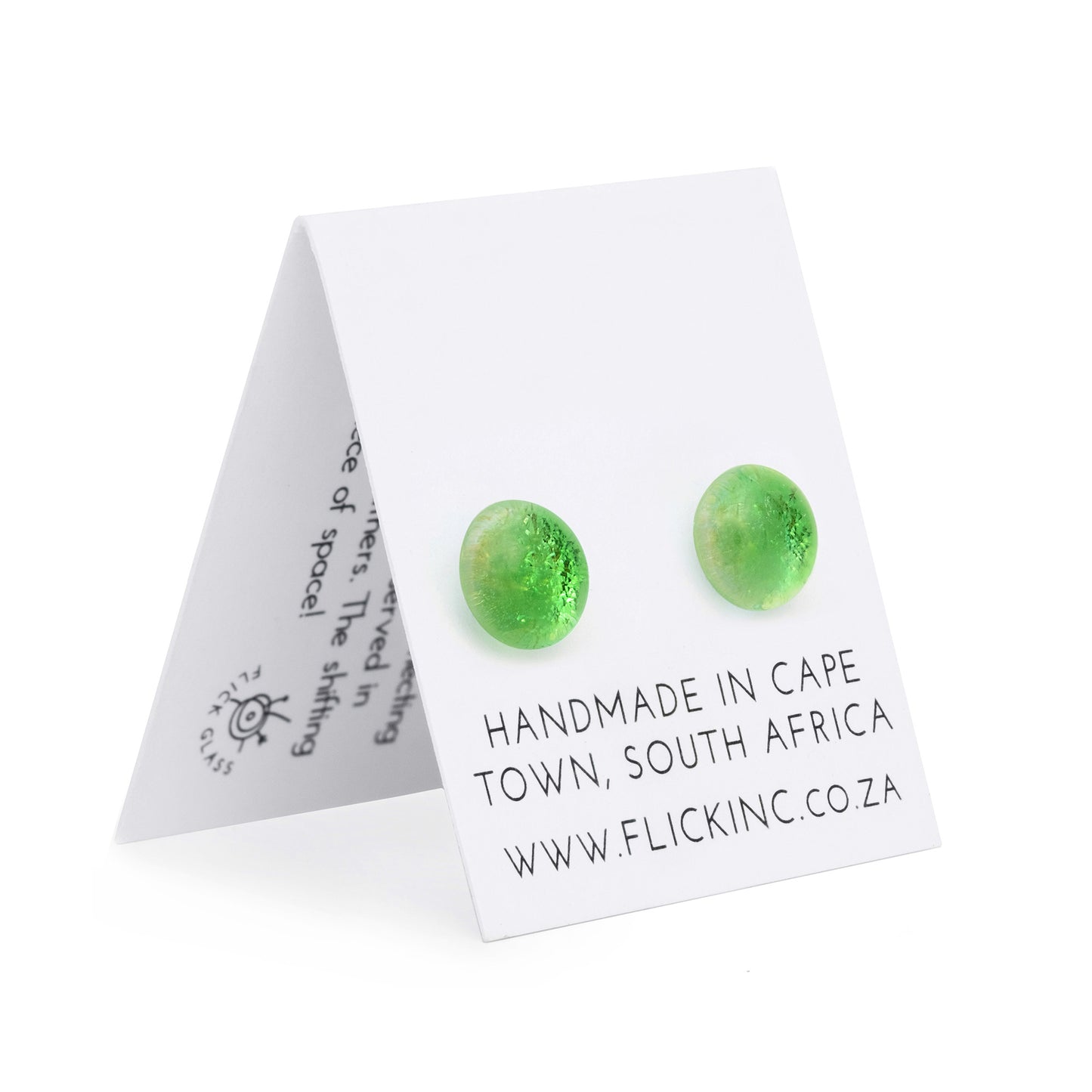 Dichroic Glass Earrings – Green Sparkle