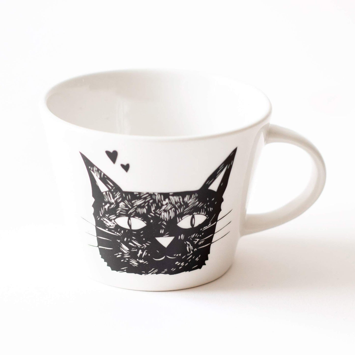 Large Tea Cup – Black Cat Love