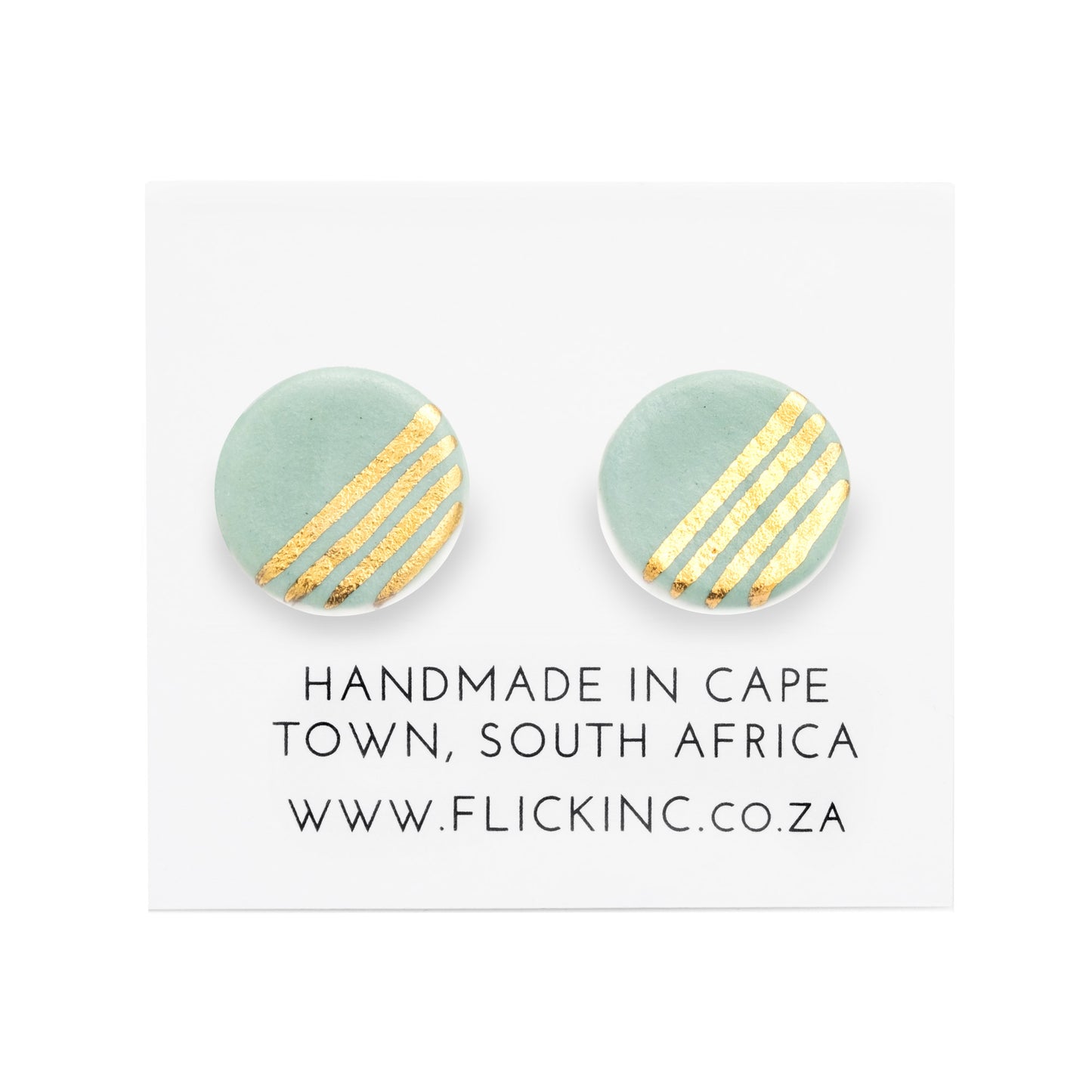 Porcelain Stud Earrings – Golden Moon Reflection