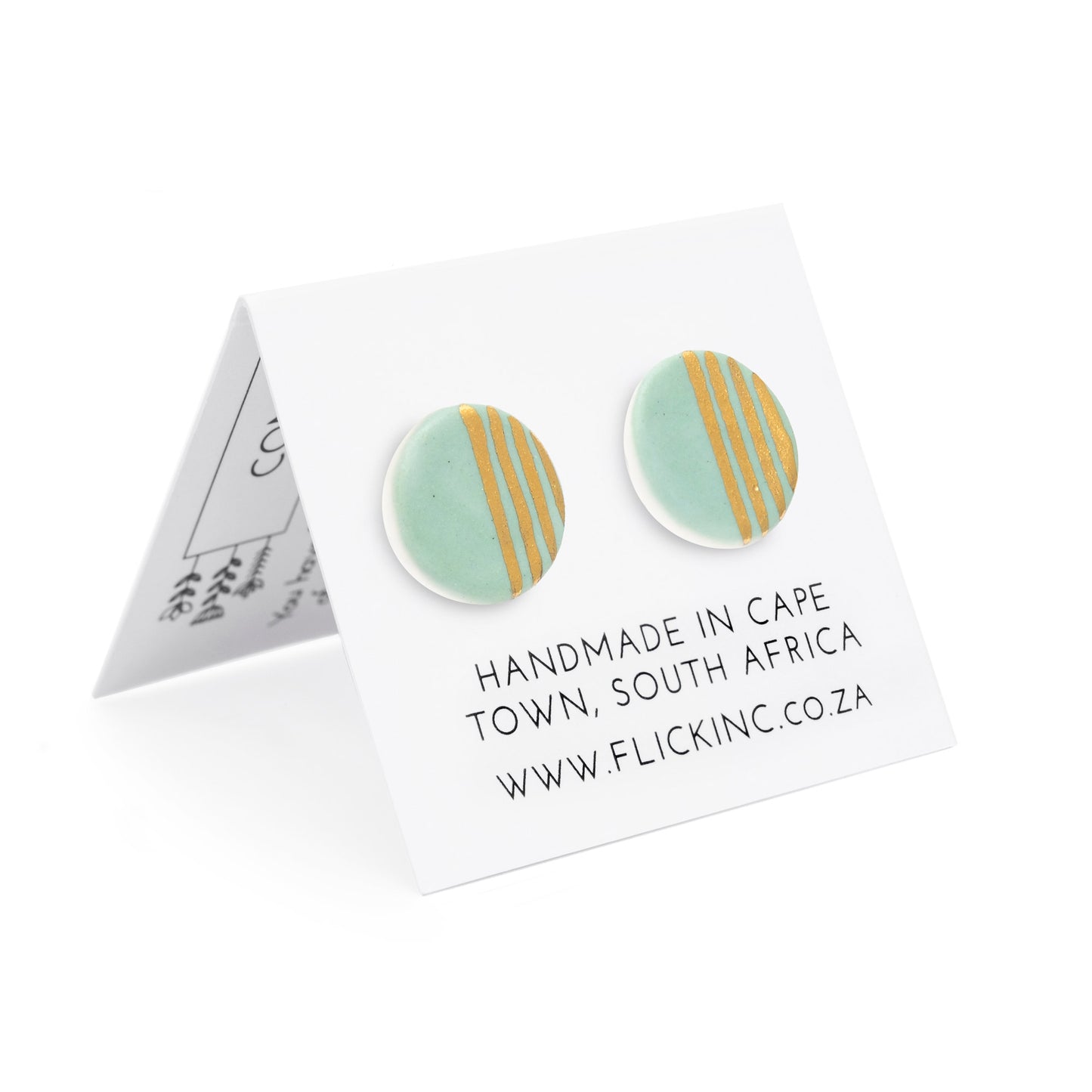 Porcelain Stud Earrings – Golden Moon Reflection