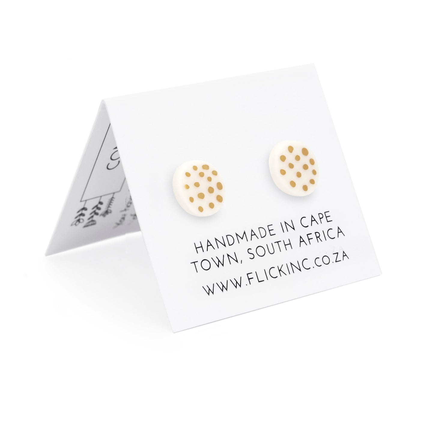 Porcelain Stud Earrings – Golden Starry Night