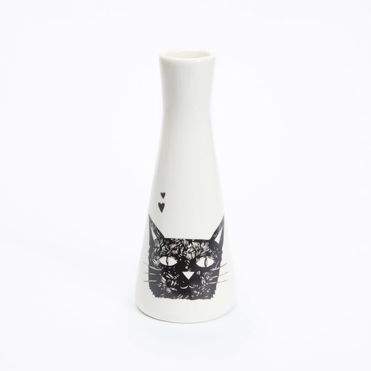 Tall Vase – Black Cat Love