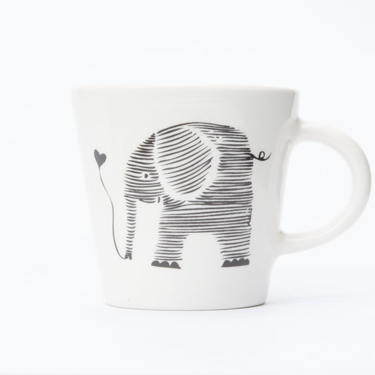 Coffee Cup – Stripy Elephant
