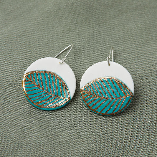 Porcelain Dangle Earrings  - Hinterland Leaf