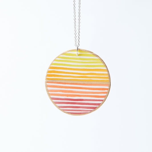 Porcelain Pendant – Red Sunrise
