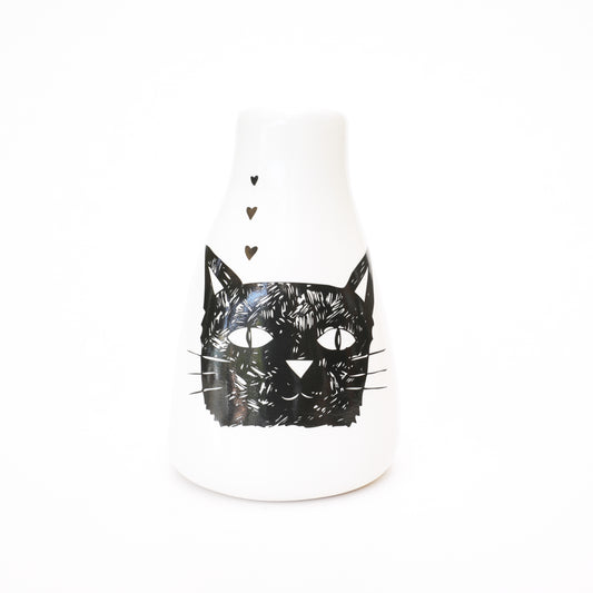 Short Vase – Black Cat Love