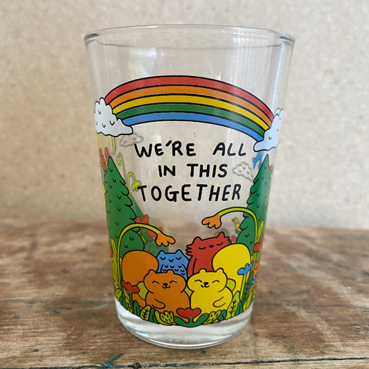 Together Illustrated Drinking Glass