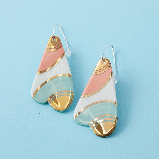 Porcelain Dangle Earrings - Golden Hour Drop