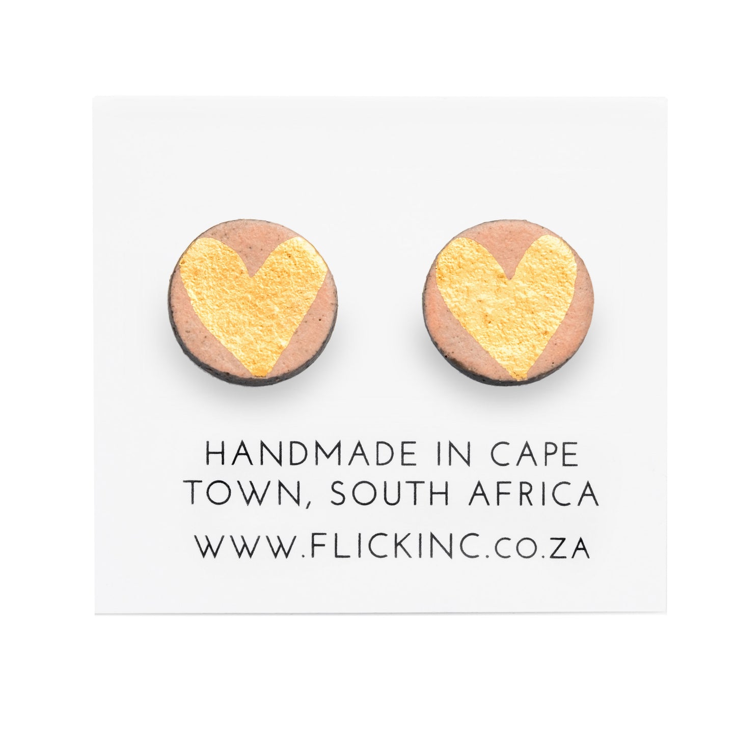 Porcelain Stud Earrings – Golden Sweetheart