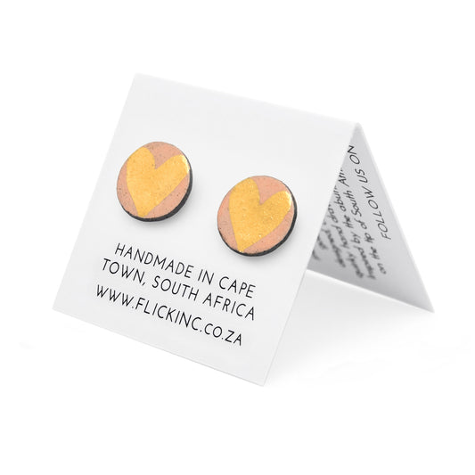Porcelain Stud Earrings – Golden Sweetheart