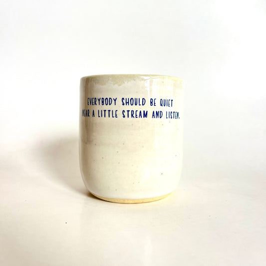 Small Coffee Cup – Child by Stream with Sendak Quote | Handmade Ceramic Cup
