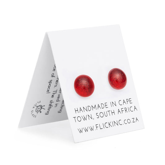 Dichroic Glass Earrings  – Red Ember