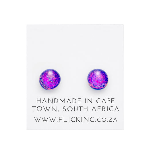 Dichroic Glass Earrings  – Cosmic Purple