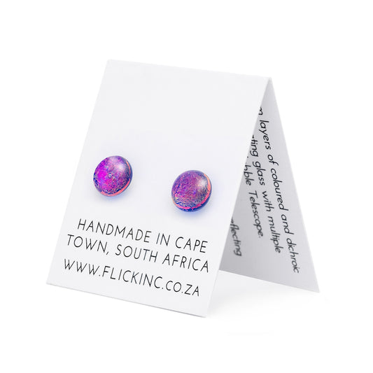 Dichroic Glass Earrings  – Cosmic Purple