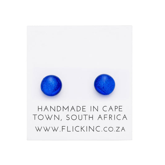 Dichroic Glass Earrings – Deep Blue
